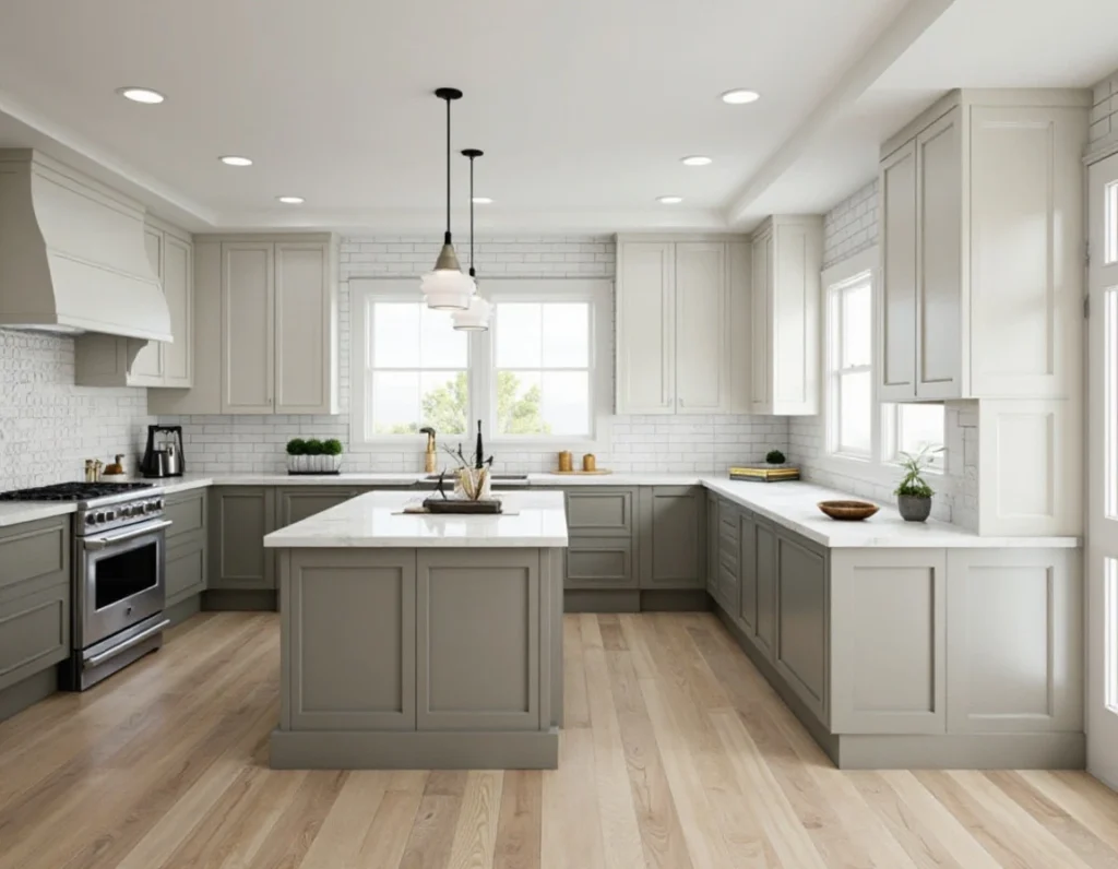 kitchen cabinet and wood floor color combinations