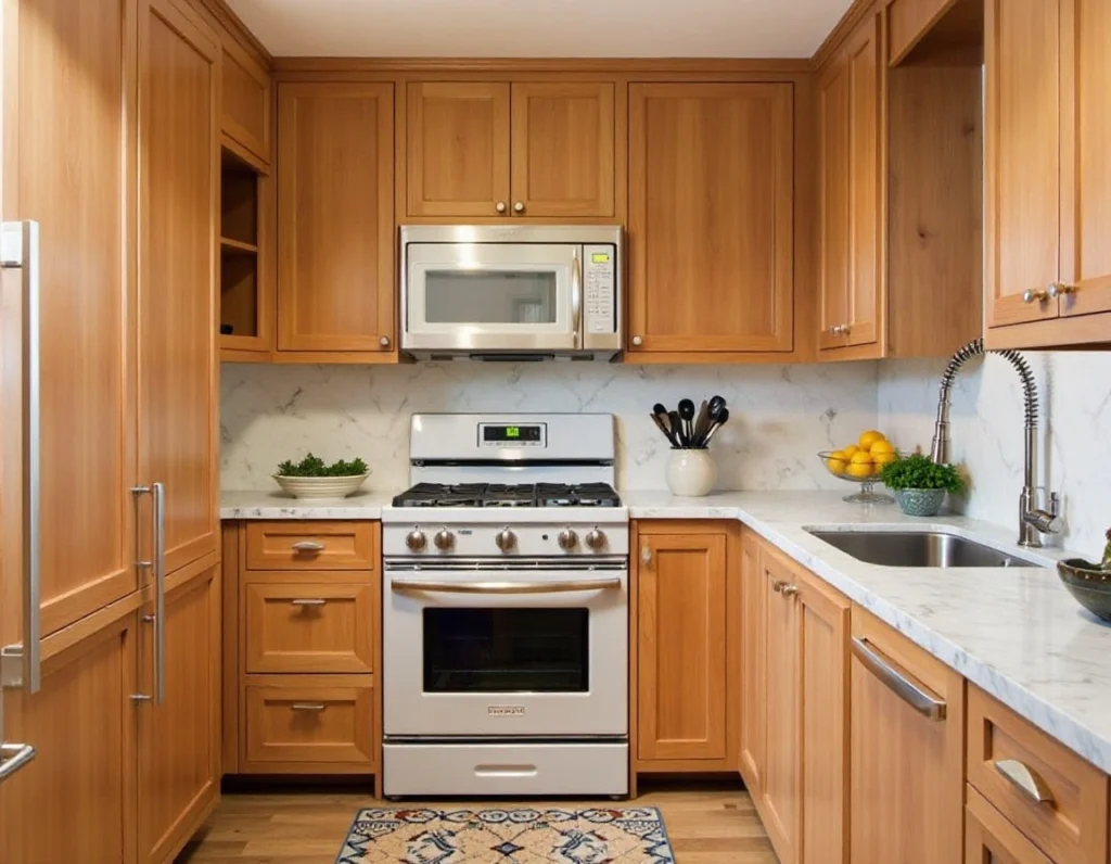 Warm Wood Kitchen Cabinets