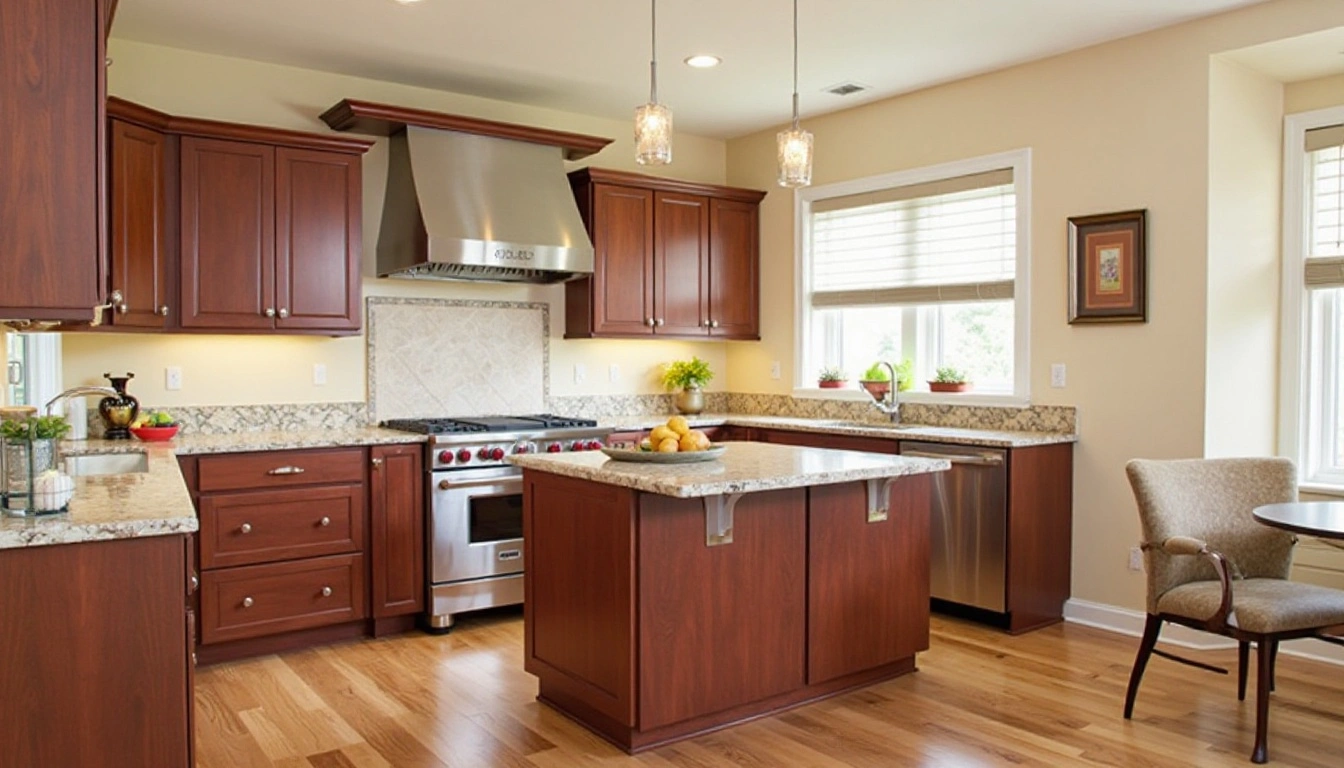 Match Cherry Color Kitchen Cabinets
