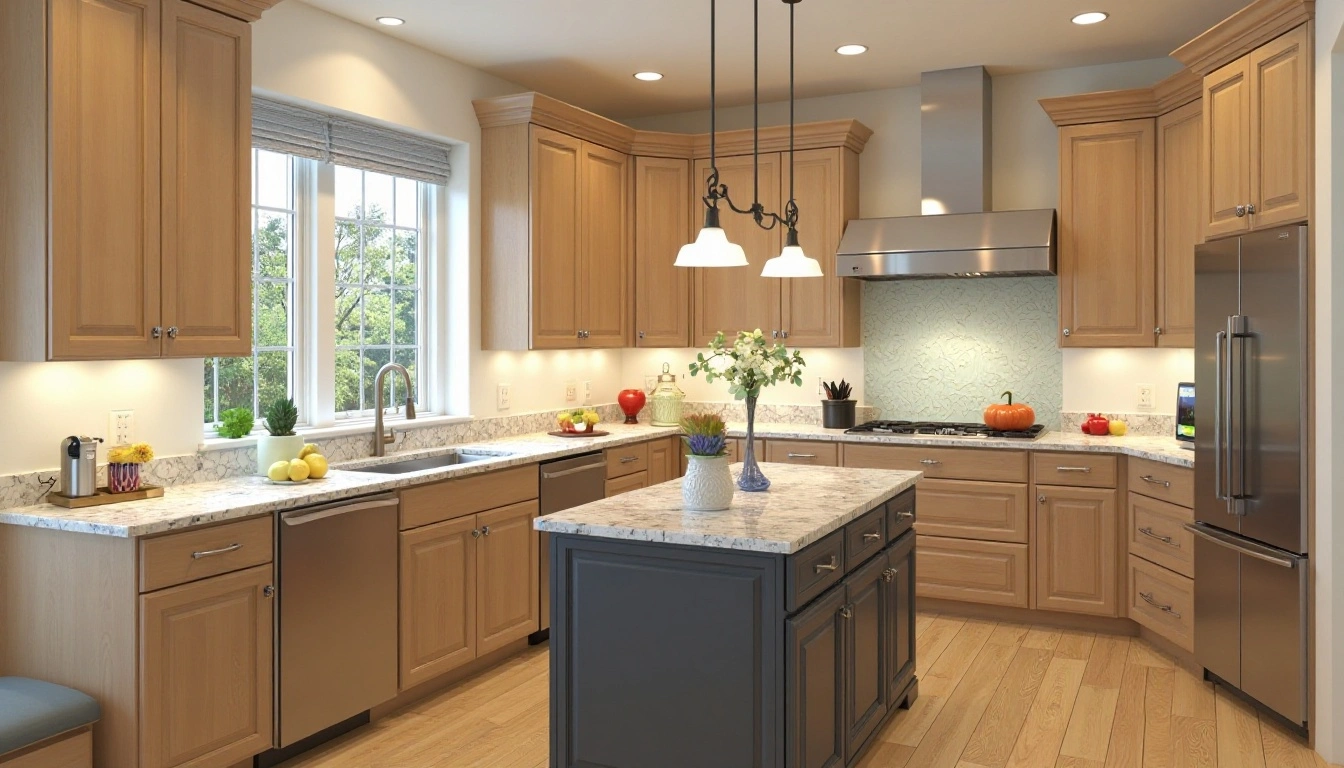 kitchen colors with light brown cabinets