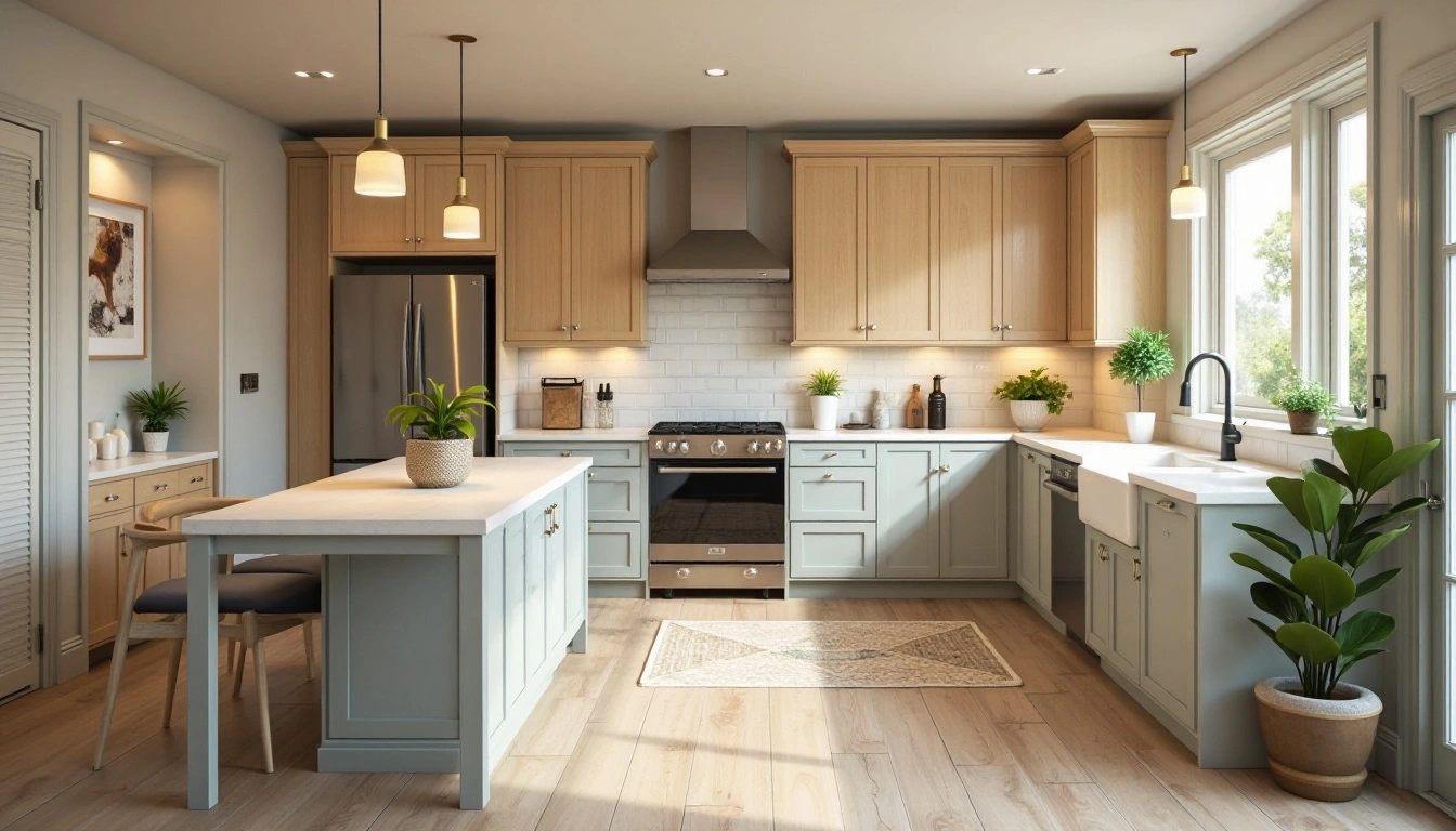 kitchen cabinet and wood floor color combinations