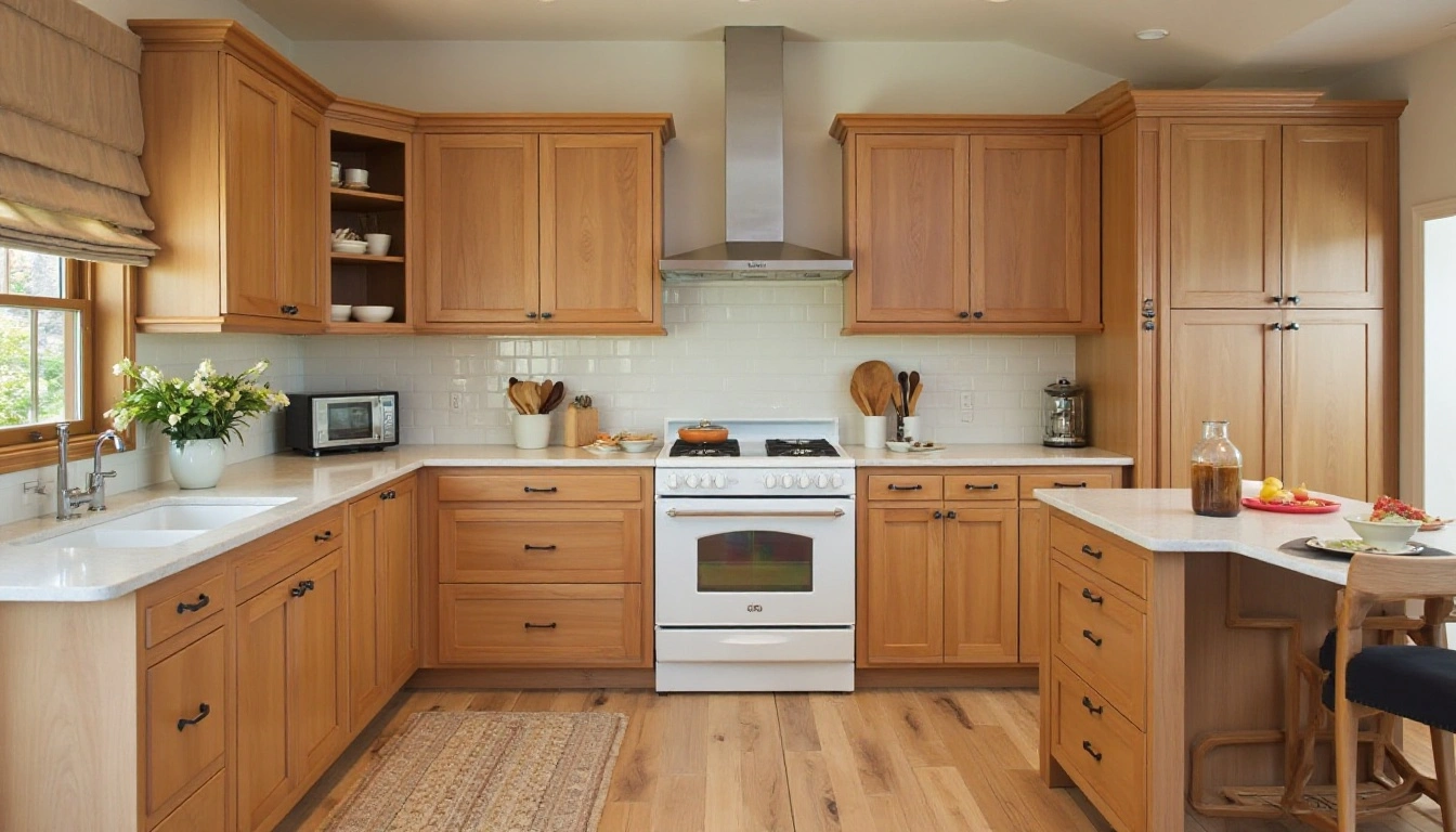 Warm Wood Kitchen Cabinets