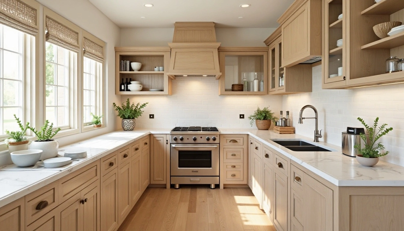 white oak shaker cabinets