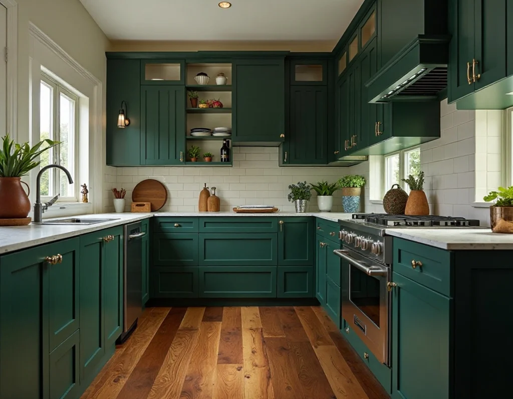 kitchen cabinet and wood floor color combinations