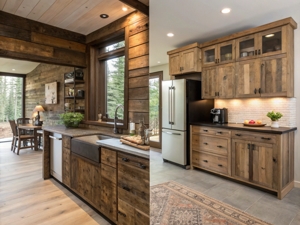 reclaimed wood kitchen cabinets