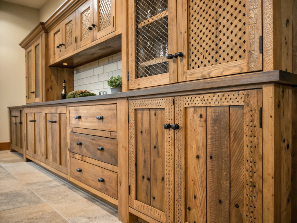 reclaimed wood kitchen cabinets