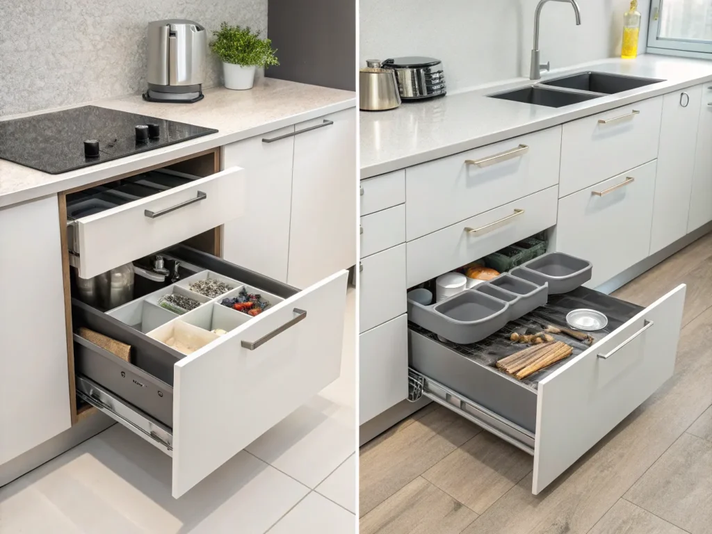 Cabinet pull-out shelves