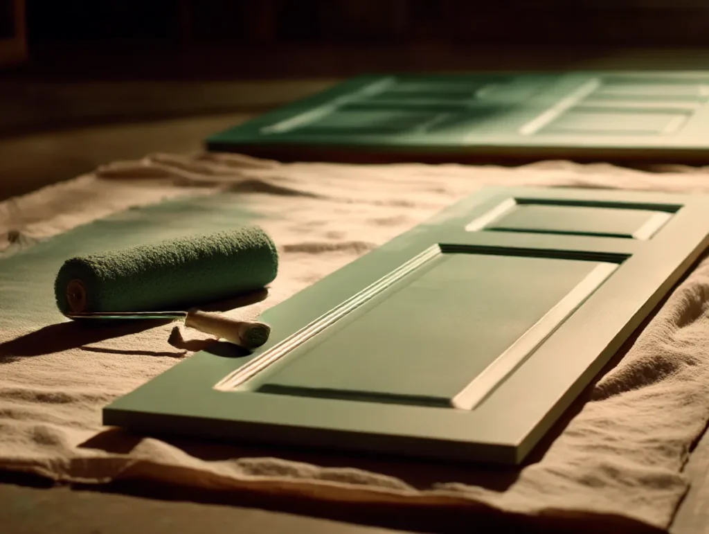 green kitchen cabinets