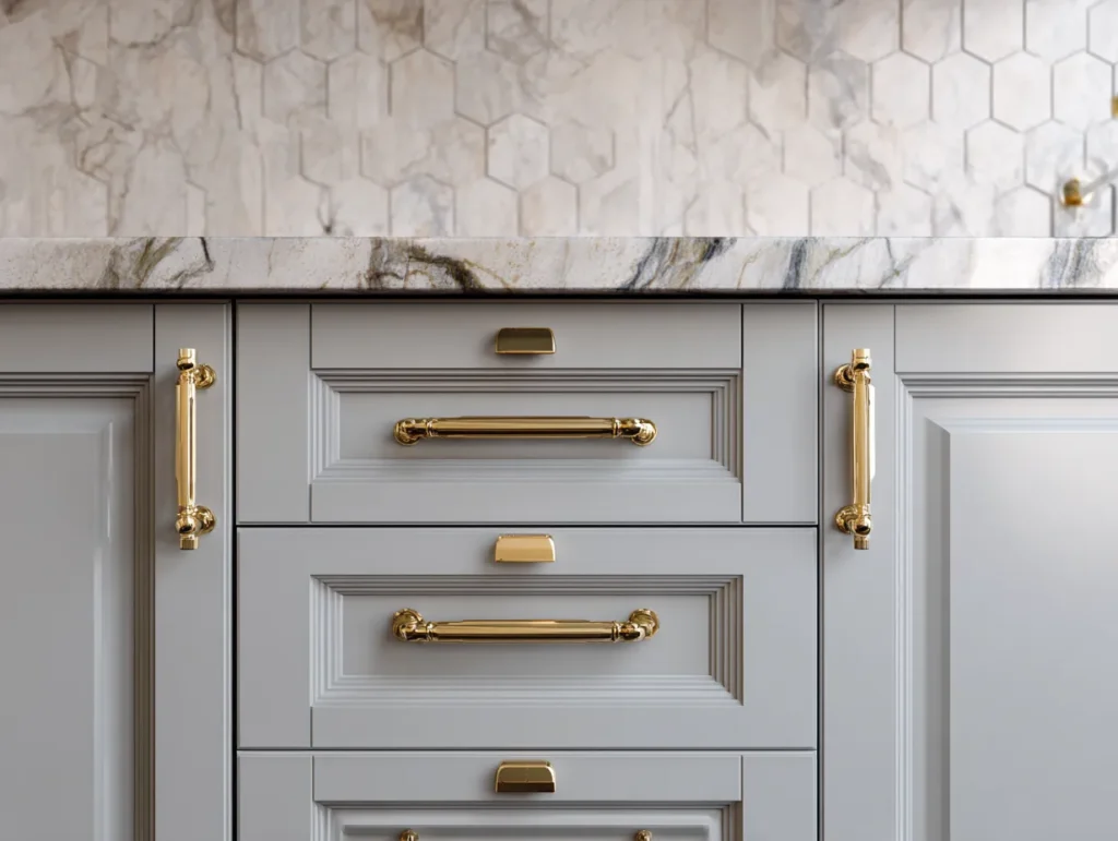 Hardware and Backsplash Ideas for Gray Kitchen Cabinets