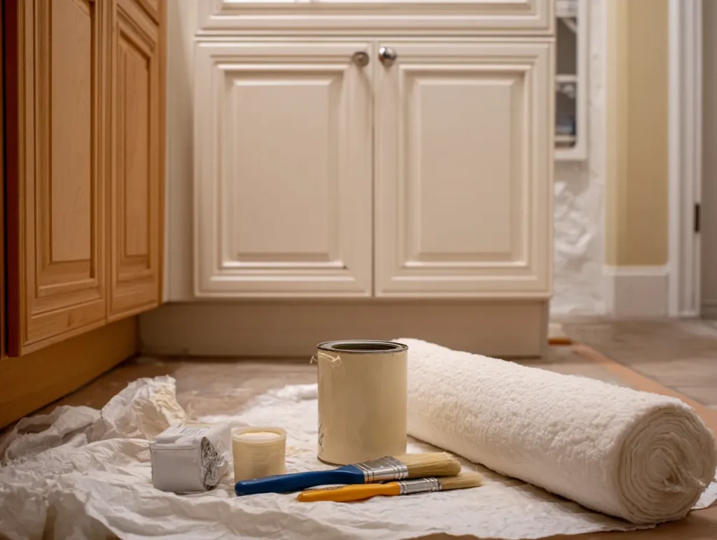 cream kitchen cabinets