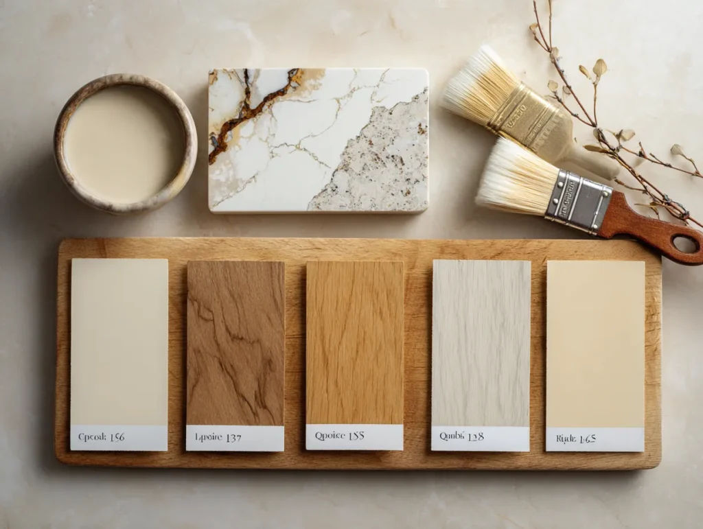 cream kitchen cabinets