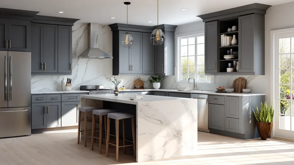gray kitchen cabinets