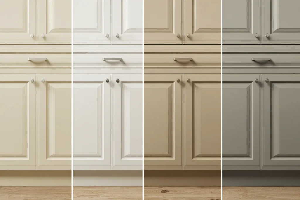 Beige kitchen cabinets