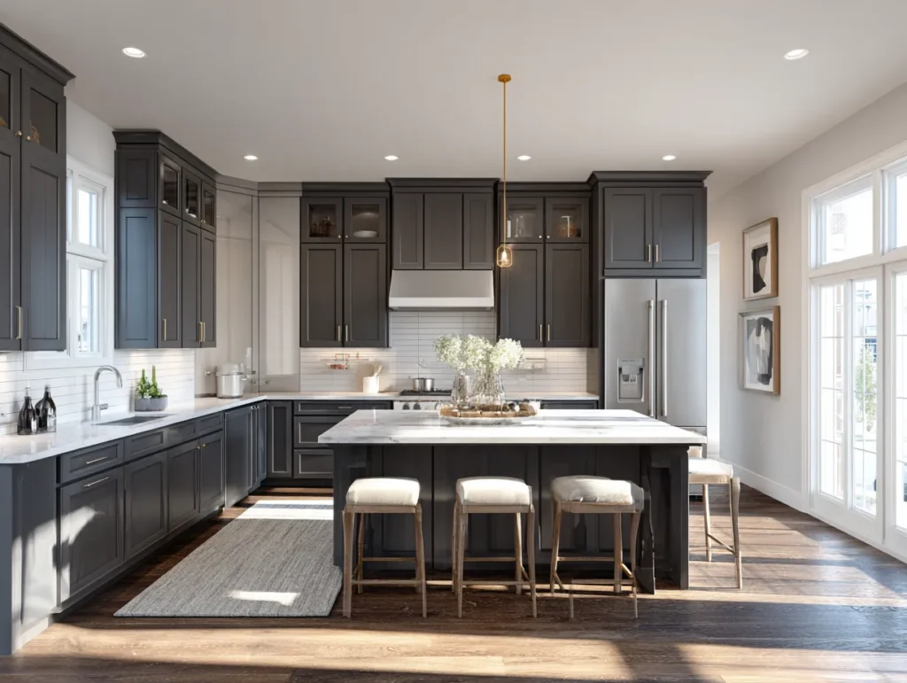 gray kitchen cabinets