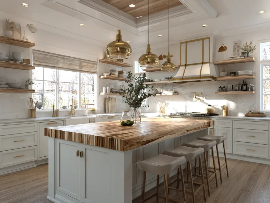 Materials that make white kitchens feel warm, not sterile