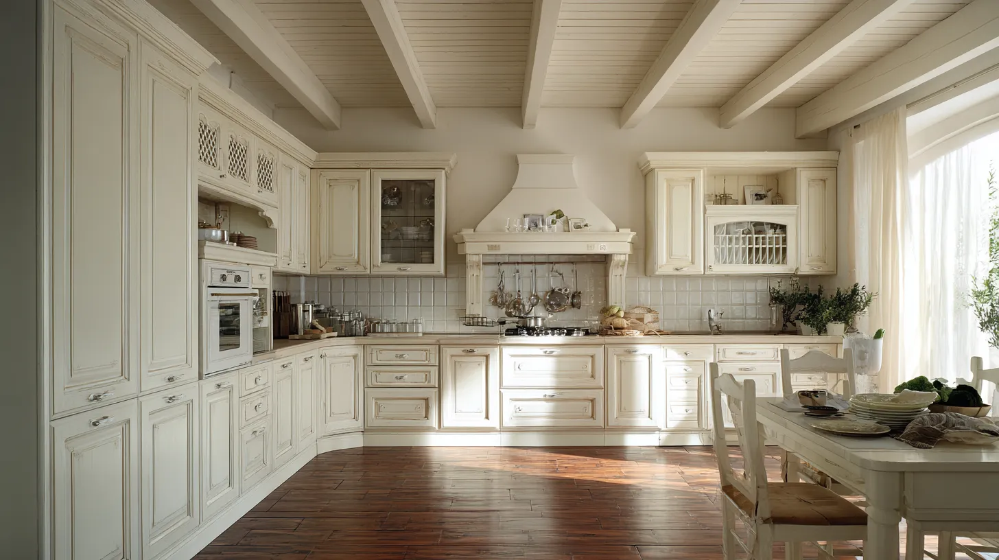 cream kitchen cabinets