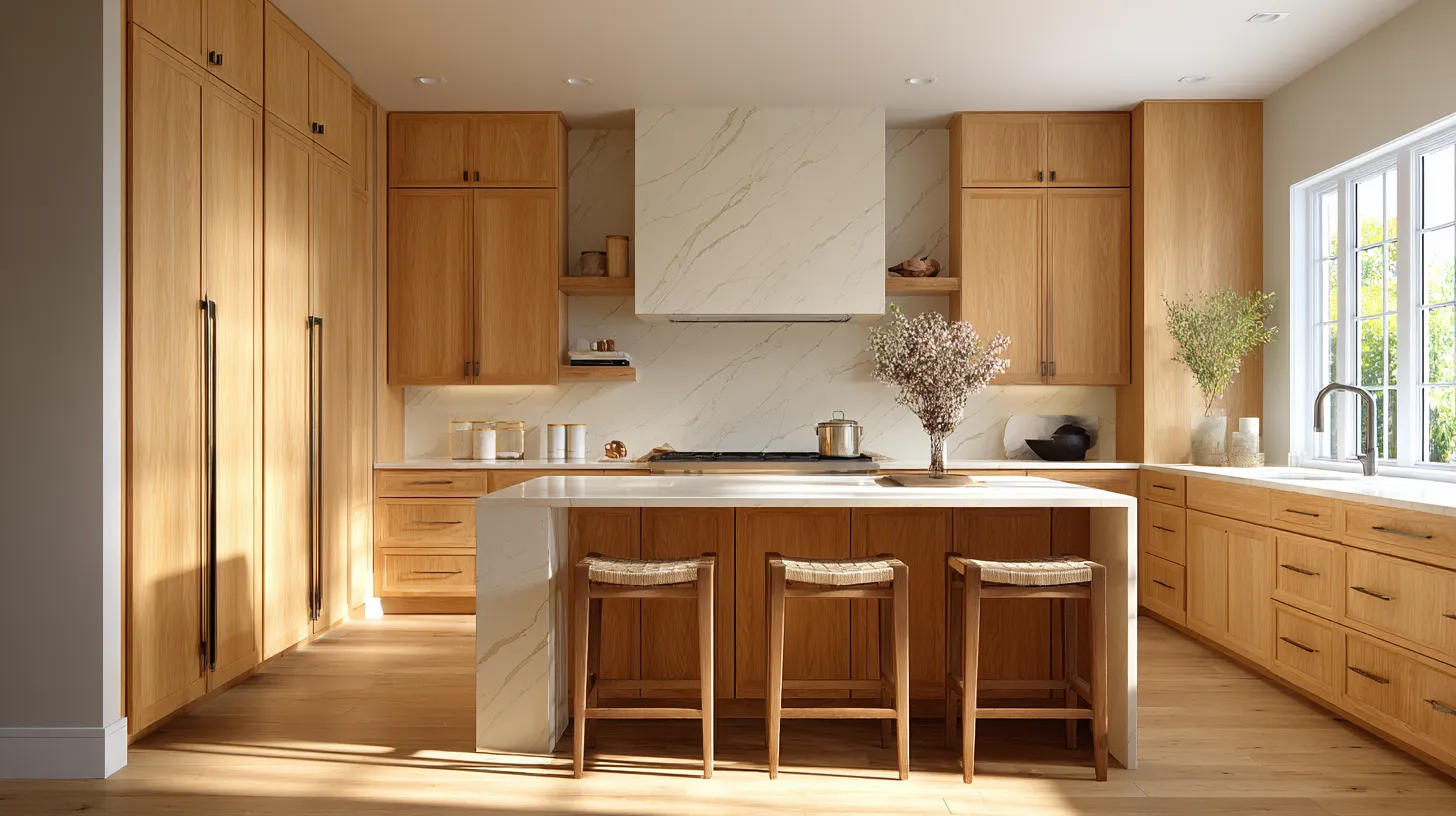 red oak cabinets
