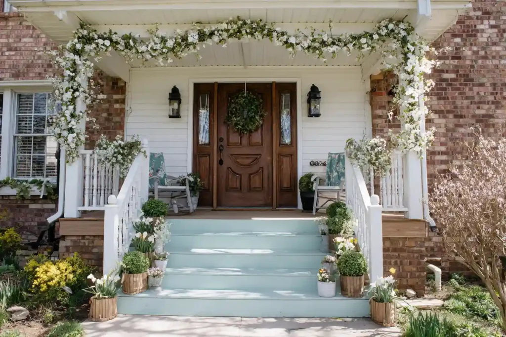 Spring porch decor DIY for curb appeal