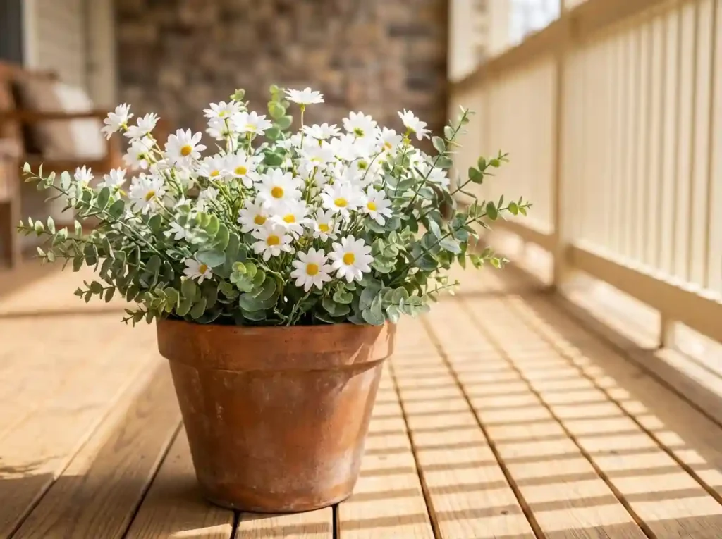 artificial flowers for outdoor decor