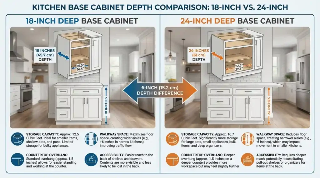 18 Inch Deep Base Kitchen Cabinets: Prices & Drawer Guide